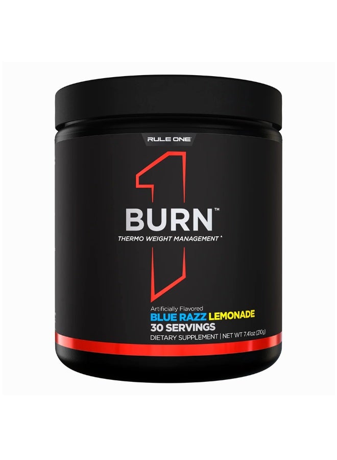 Burn Thermogenic Capsules, Blue Razz Lemonade, 30 Servings, 200mg Caffeine, L-Carnitine, Green Tea & Coffee Extracts, Energy Support